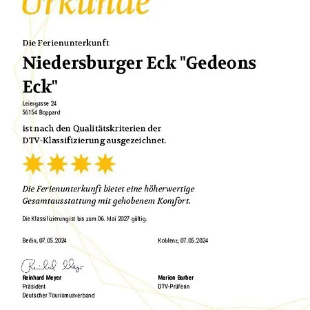 Niedersburger Eck Lejlighed Boppard Eksteriør billede