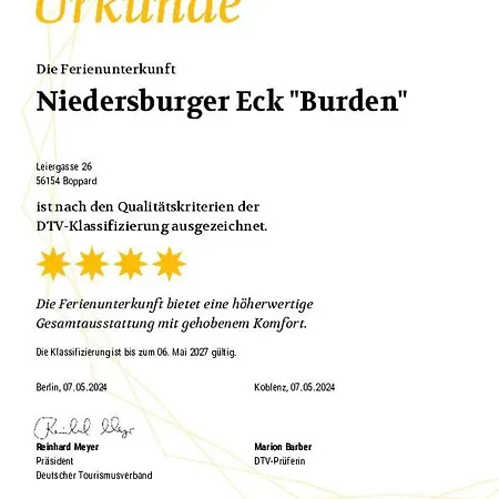 Niedersburger Eck Lejlighed Boppard Eksteriør billede